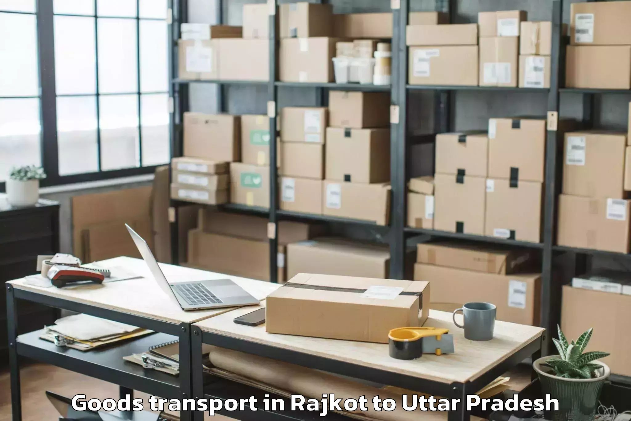 Top Rajkot to Purwa Goods Transport Available